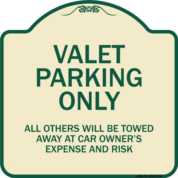 Designer Series-Valet Parking All Others Will Be Towed Away Car Owner, 18" x 18", TG-1818-9744